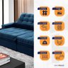 Sofá Retrátil/reclinável Zurique 2,70m Suede Velut Azul Marinho C/ Molas no Assento - 6