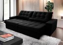 Ver imagem 1 de Sofá Retrátil/reclinável Zurique 2,70m Suede Velut Preto C/ Molas no Assento - King House