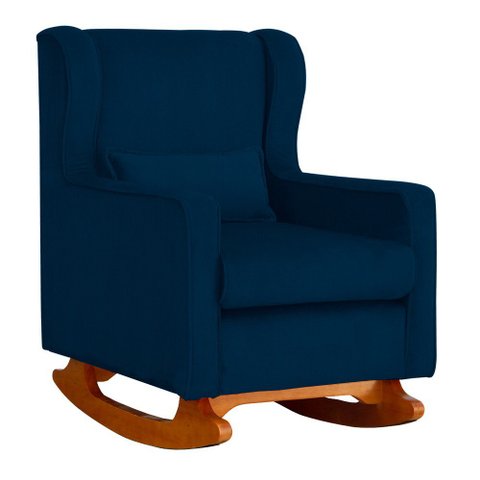 Poltrona Decorativa Aurora Balanço Vovo Suede Marinho - Fm