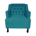 Ver imagem 1 de Poltrona Cadeira Decorativa Para Sala E Recepção Genesis Azul -LM DECOR