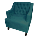 Ver imagem 2 de Poltrona Cadeira Decorativa Para Sala E Recepção Genesis Azul -LM DECOR