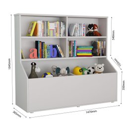 Estante Grande Aberta para Livros Organizador de Brinquedos Armário para Sala de Jogos Berçários - 3