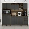 Armário De Cozinha Completo Grande 11 Portas 3 Gavetas Ipê Grafitte Petra - 1