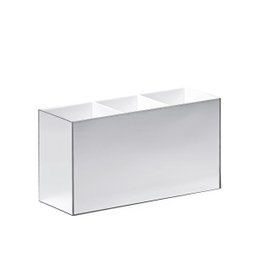 Porta Pincel em Acrílico Prata/Branco com 3 Divisórias - 2