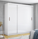 Ver imagem 1 de Guarda Roupa Casal 3 Portas de Correr 4 Gavetas 186cm Clarice Branco - Carioca Móveis