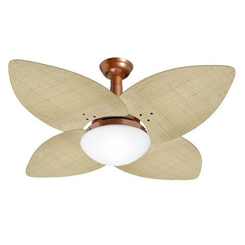Ventilador de Teto Jet Aspen Venti-delta Cobre 4Pás Rattan Natural 110v