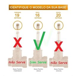Kit Com 2 Acabamento Quadrado Registro 1/2 e 3/4 Volante C-80 Metal Preto Padrão Deca - 4