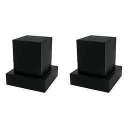 Kit Com 2 Acabamento Quadrado Registro 1/2 e 3/4 Volante C-80 Metal Preto Padrão Deca - 1