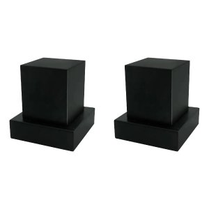 Kit Com 2 Acabamento Quadrado Registro 1/2 e 3/4 Volante C-80 Metal Preto Padrão Deca