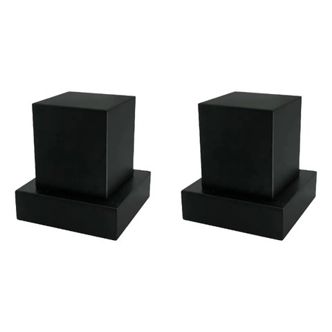 Kit Com 2 Acabamento Quadrado Registro 1/2 e 3/4 Volante C-80 Metal Preto Padrão Deca