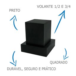 Kit Com 2 Acabamento Quadrado Registro 1/2 e 3/4 Volante C-80 Metal Preto Padrão Deca - 3