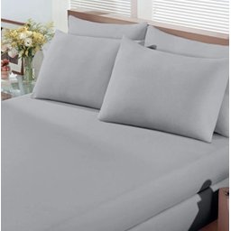 Lençol de Elástico em Malha Casal Basic Cinza Bouton Cotton - 2