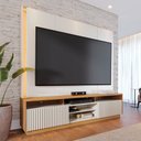 Ver imagem 3 de Estante Home Jordão para Sala de Tv até 75 Polegadas Off White Matte Freijó Colibri