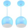 Kit 2 Pendentes Bola Pequena Alumínio 15cm Azul Bebê - 1