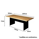Ver imagem 3 de Mesa de Escritório Reunião 200cm X 90cm Pé Painel Mac Pr F5 Cor:macadâmia com Preto