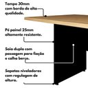 Ver imagem 6 de Mesa de Escritório Reunião 200cm X 90cm Pé Painel Mac Pr F5 Cor:macadâmia com Preto