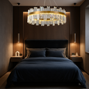 Ver imagem 2 de Lustre Pendente Teto 130cm X 57cm Led 3 Cores 128 Cristais Redondo Gimpo Kjdd-l-392-60cm