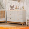 Cômoda Infantil 6 Portas Mdf Puxadores Madeira Maçica Biscoito Permobili Off White/nature - 7