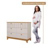 Cômoda Infantil 6 Portas Mdf Puxadores Madeira Maçica Biscoito Permobili Off White/nature - 4