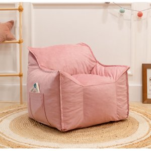 Puff Poltrona Nuvem Infantil Criança Nuvem com Enchimento de Espuma - Tecido Veludo Rosa
