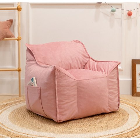 Puff Poltrona Nuvem Infantil Criança Nuvem com Enchimento de Espuma - Tecido Veludo Rosa