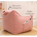 Ver imagem 4 de Puff Poltrona Nuvem Infantil Criança Nuvem com Enchimento de Espuma - Tecido Veludo Rosa