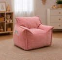Ver imagem 1 de Puff Poltrona Nuvem Infantil Criança Nuvem com Enchimento de Espuma - Tecido Veludo Rosa