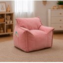 Ver imagem 1 de Puff Poltrona Nuvem Infantil Criança Nuvem com Enchimento de Espuma - Tecido Veludo Rosa