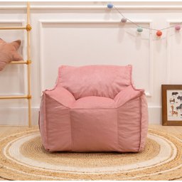 Puff Poltrona Nuvem Infantil Criança Nuvem com Enchimento de Espuma - Tecido Veludo Rosa - 1