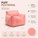 Ver imagem 2 de Puff Poltrona Nuvem Infantil Criança Nuvem com Enchimento de Espuma - Tecido Veludo Rosa
