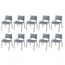 Ver imagem 1 de Cadeira Iso Base Cinza, Igreja, Escola, Escritório -cinza Kit 10 Peças