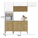 Ver imagem 2 de Armário de Cozinha Completa com Balcão com Tampo 12 Portas Urbano - Freijó-supremo-com Ripado