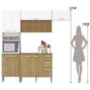 Ver imagem 4 de Armário de Cozinha Completa com Balcão com Tampo 12 Portas Urbano - Freijó-supremo-com Ripado