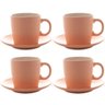 Jogo de 4 Xícaras com Pires Granilite em Cerâmica 200Ml Salmon - 1