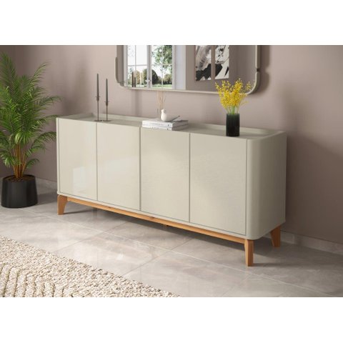 Buffet / Balcão Fl Retrô 1.80m 4 Portas Cor Off White Pt