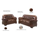 Ver imagem 4 de Sofá Rei Conjunto 2 e 3 Lugares Couríssimo Capitonê Pinhão 849 Império Estofados