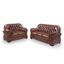 Ver imagem 2 de Sofá Rei Conjunto 2 e 3 Lugares Couríssimo Capitonê Pinhão 849 Império Estofados