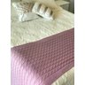 Peseira de Tricot Xale para Sala Cama de Solteiro 140cm x 60cm Cor Rose - 1