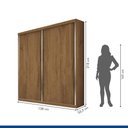 Ver imagem 5 de Guarda Roupa Solteiro 2 Portas de Correr 2 Gavetas Salvador Minastex