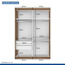 Ver imagem 6 de Guarda Roupa Solteiro 2 Portas de Correr 2 Gavetas Salvador Minastex