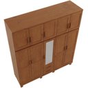 Ver mais imagens de Guarda Roupa Casal com Espelho 10 Portas 2 Gavetas Madeira Maciça Lorie F06 Castanho - Lyam Decor