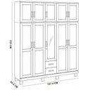 Ver imagem 6 de Guarda Roupa Casal com Espelho 10 Portas 2 Gavetas Madeira Maciça Lorie F06 Castanho - Lyam Decor
