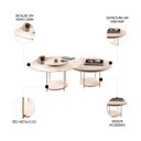 Ver imagem 4 de Mesa de Centro para Sala Pés Metálicos Kit 2 Sky Off White - Hb Móveis