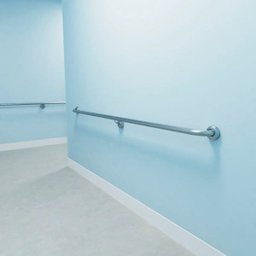 Corrimão de Parede em Aço Inox com 3,70m Ponteira Curva - 2
