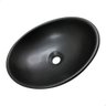 Cuba Pia Apoio Banheiro Lavabo Oval 41x33cm Cerâmica Preta - Ilheus - 3