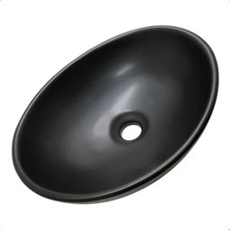 Cuba Pia Apoio Banheiro Lavabo Oval 41x33cm Cerâmica Preta - Ilheus - 4