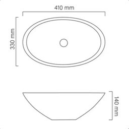 Cuba Pia Apoio Banheiro Lavabo Oval 41x33cm Cerâmica Preta - Ilheus - 6