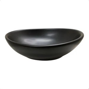 Cuba Pia Apoio Banheiro Lavabo Oval 41x33cm Cerâmica Preta - Ilheus