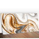 Ver imagem 2 de Quadro Dourado com Branco Midiapoparte em 3 Peças:3 Quadros de 45x60