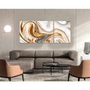Ver imagem 4 de Quadro Dourado com Branco Midiapoparte em 3 Peças:3 Quadros de 45x60